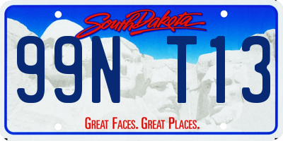 SD license plate 99NT13