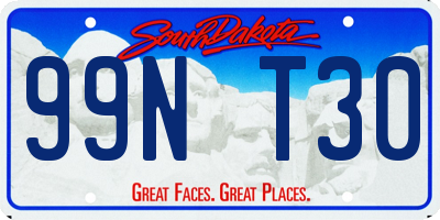 SD license plate 99NT30