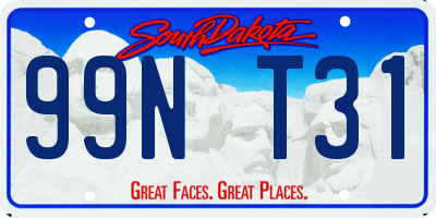 SD license plate 99NT31