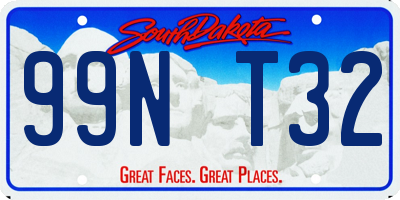 SD license plate 99NT32