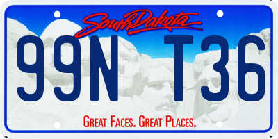 SD license plate 99NT36