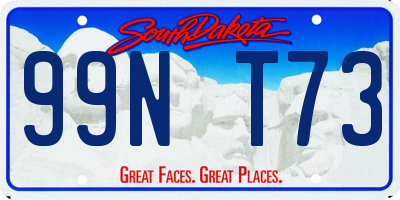 SD license plate 99NT73