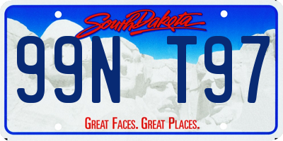 SD license plate 99NT97