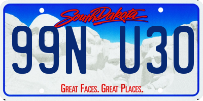 SD license plate 99NU30