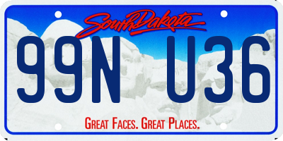 SD license plate 99NU36