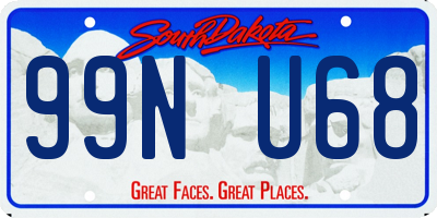 SD license plate 99NU68