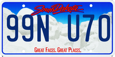 SD license plate 99NU70