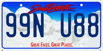 SD license plate 99NU88