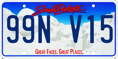 SD license plate 99NV15