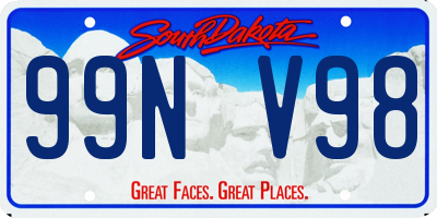 SD license plate 99NV98