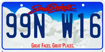 SD license plate 99NW16