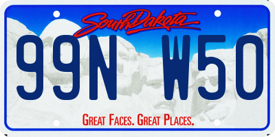 SD license plate 99NW50