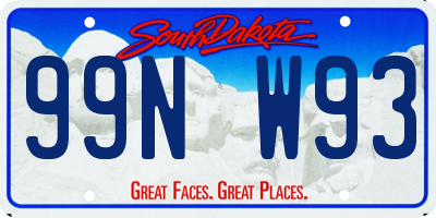 SD license plate 99NW93