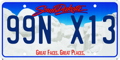 SD license plate 99NX13