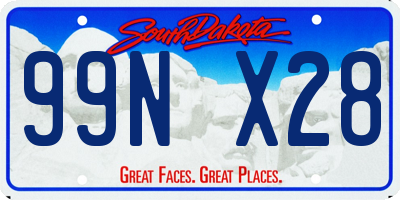 SD license plate 99NX28
