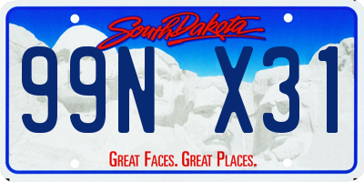 SD license plate 99NX31