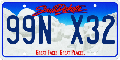 SD license plate 99NX32