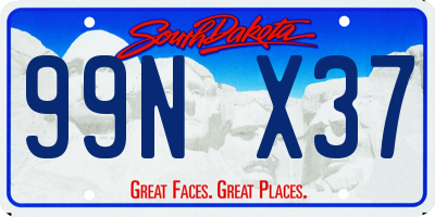 SD license plate 99NX37