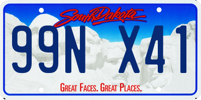 SD license plate 99NX41