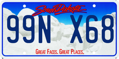 SD license plate 99NX68