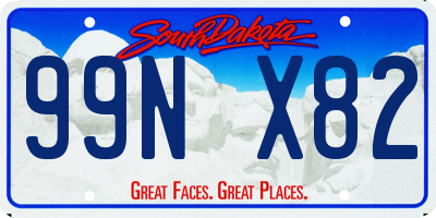 SD license plate 99NX82