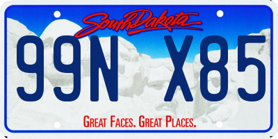 SD license plate 99NX85