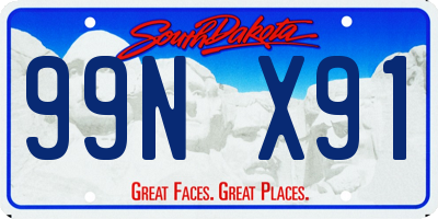SD license plate 99NX91