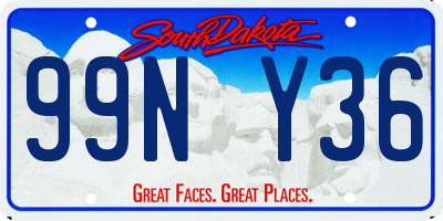 SD license plate 99NY36