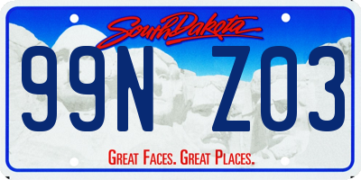 SD license plate 99NZ03