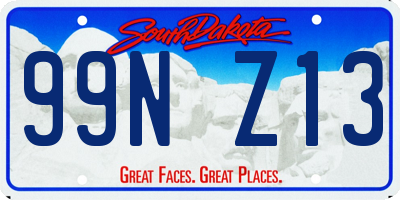 SD license plate 99NZ13