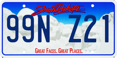 SD license plate 99NZ21