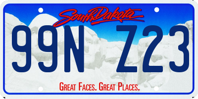 SD license plate 99NZ23