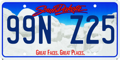 SD license plate 99NZ25