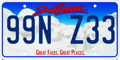 SD license plate 99NZ33