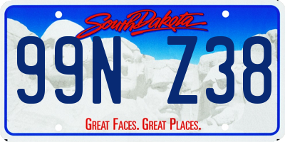 SD license plate 99NZ38