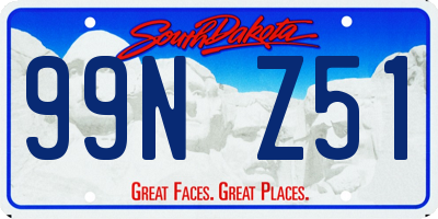 SD license plate 99NZ51