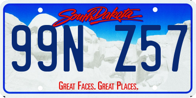 SD license plate 99NZ57