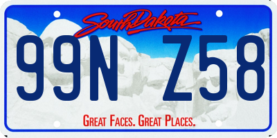 SD license plate 99NZ58