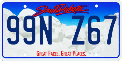 SD license plate 99NZ67