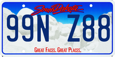 SD license plate 99NZ88