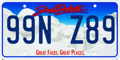 SD license plate 99NZ89