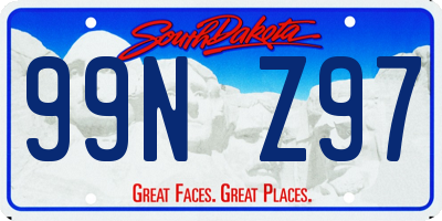 SD license plate 99NZ97
