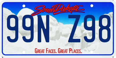 SD license plate 99NZ98