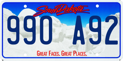 SD license plate 99OA92