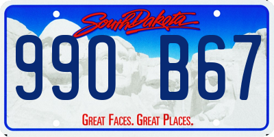 SD license plate 99OB67