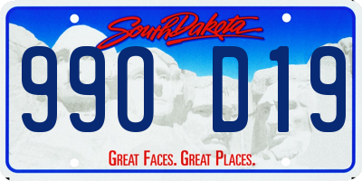 SD license plate 99OD19