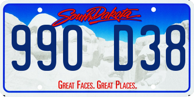 SD license plate 99OD38