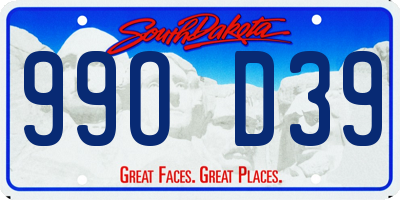 SD license plate 99OD39