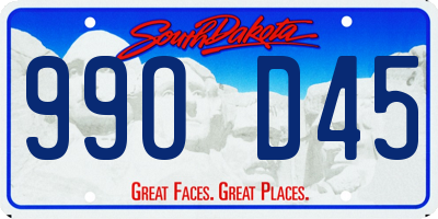 SD license plate 99OD45