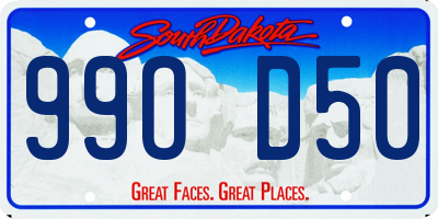 SD license plate 99OD50